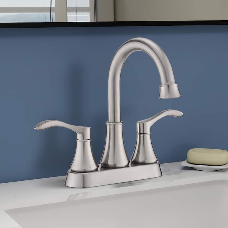 Topcraft Two Handle Bathroom Sink Faucet with Pop-Up Drainer