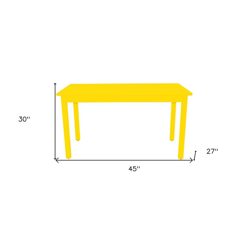 HomeRoots 48" Yellow Solid Wood Dining Table - 48.00 in. x 30.00 in. x 27.00 in.