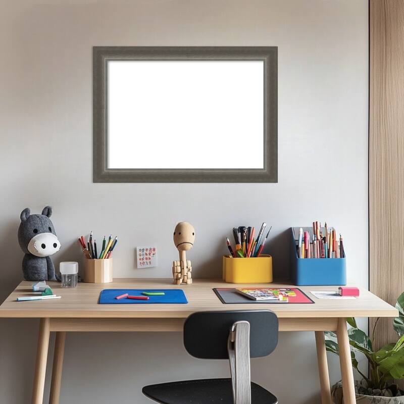 Amanti Art Domus Dark Silver Framed Dry Erase Magnetic Board
