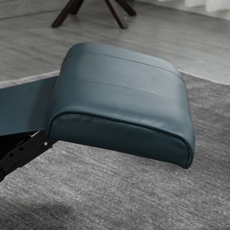 Faux Leather Manual Recliner With Swivel Wood Base