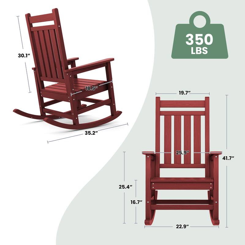 Modern High-Back Rocking Adirondack Chair All Weather