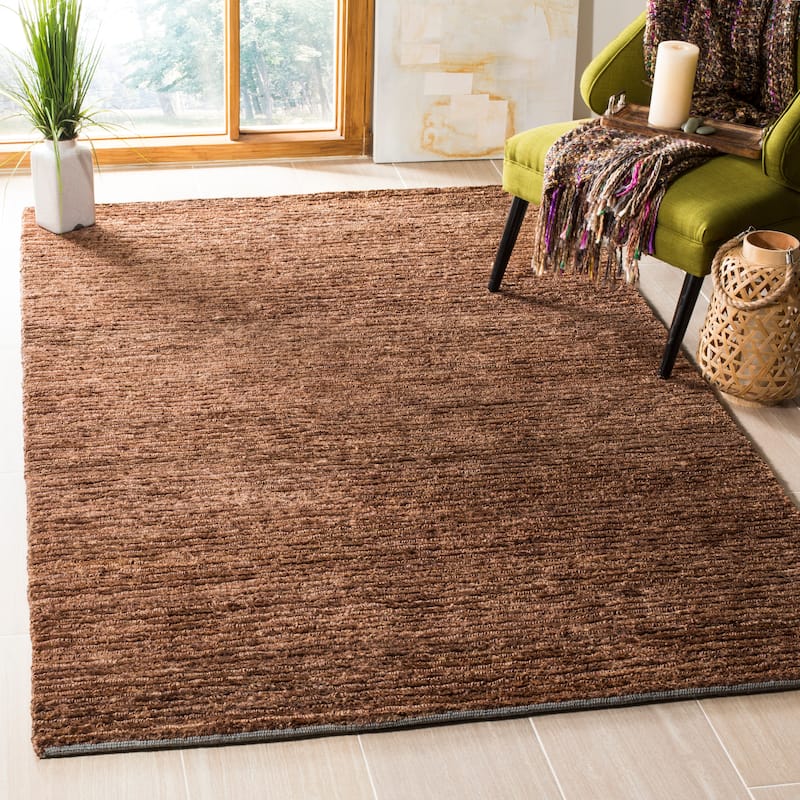SAFAVIEH Hand-knotted Organica Saschtka Casual Jute Rug - 3' x 5' - Brown/Brown
