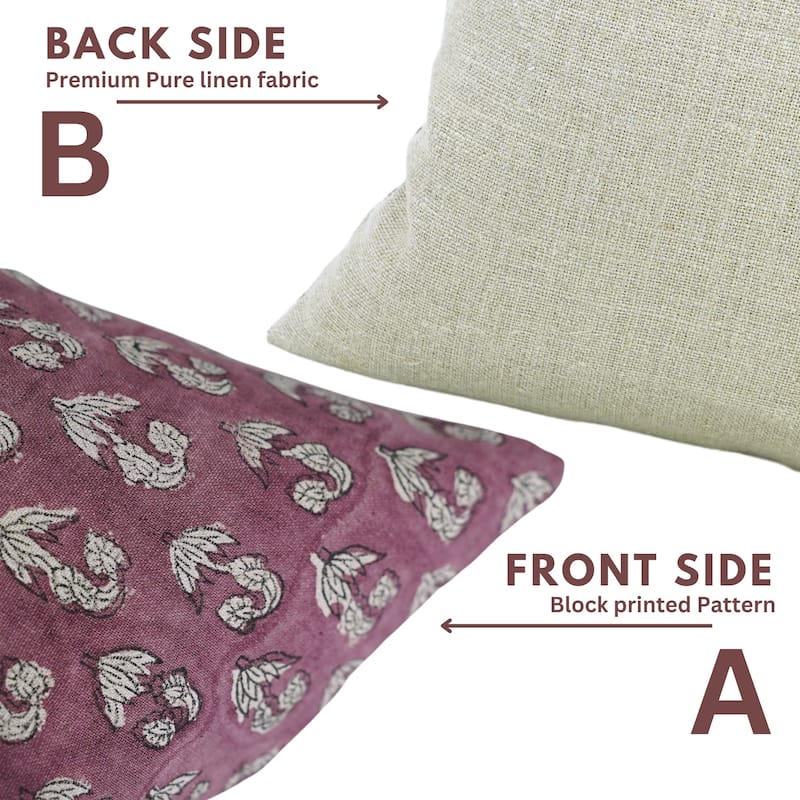 Linen Farmhouse Block print pillow Cover - Superstar
