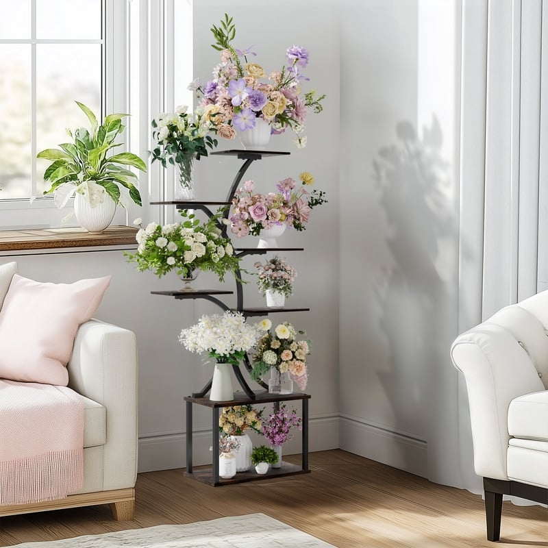 5 Tier Plant Stand Indoor Multiple Corner Flower Stand for Living Room