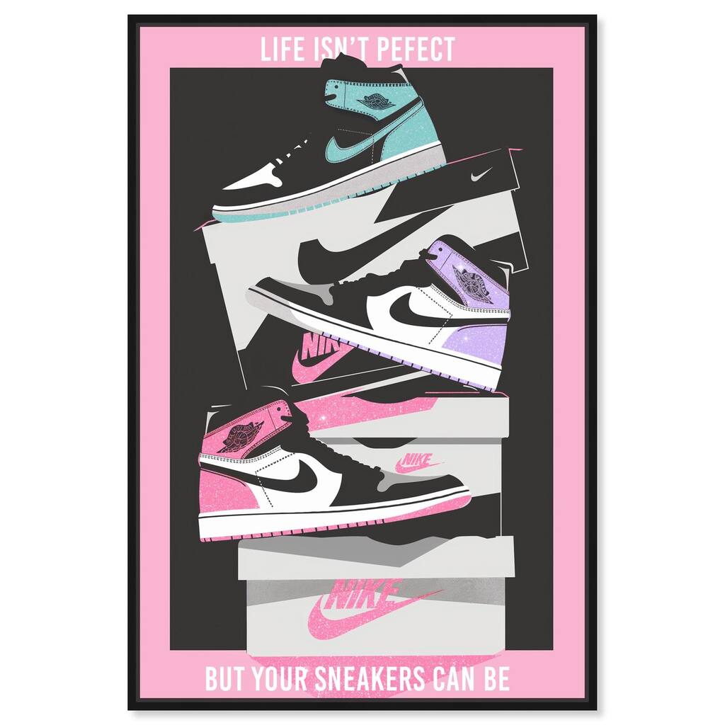 Pastel Big Sneaker Stack Canvas by Art Remedy