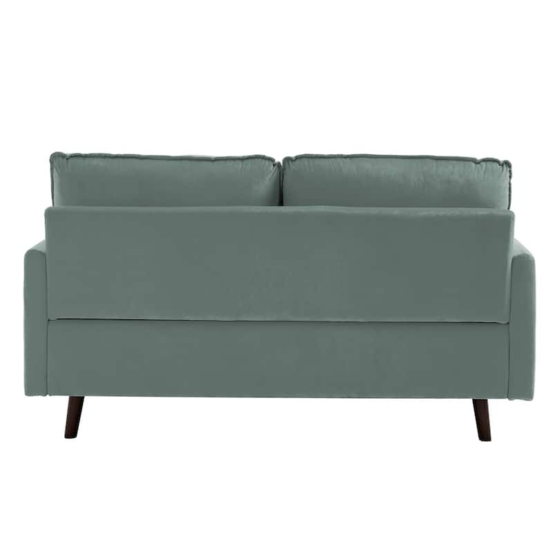 Velvet Loveseat Sofa With Wood Legs