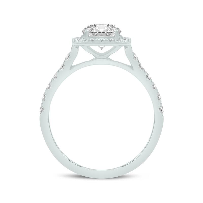 Marquee 1 1/2 Carat TW Round Cut Lab Grown Diamond Halo Bridal Set in 14Karat White Gold