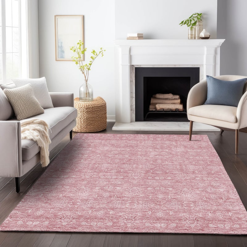 Premium Washable Super Soft Traditional Borderless Mayfield Rug - Blush - 3' x 5'