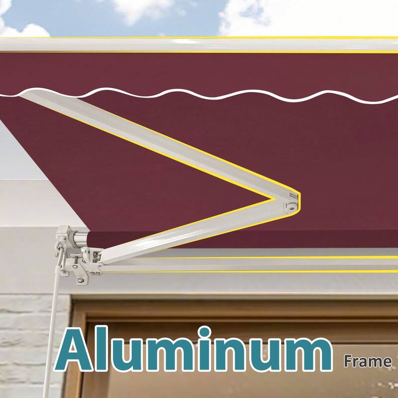 MCombo10x8Feet Manual Retractable Patio Door Window Awning Sunshade Shelter Outdoor Canopy