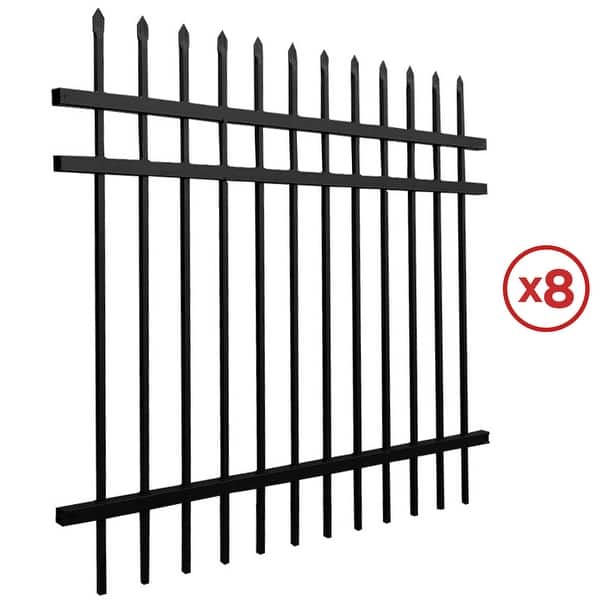 ALEKO 8 ft. x 6 ft. 8-Panel Steel Fence Kit-Straight Top Style Each