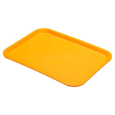 16x12" Fast Food Tray, PP Plastic Multi-Purpose Rectangle Serving Tray, Yellow