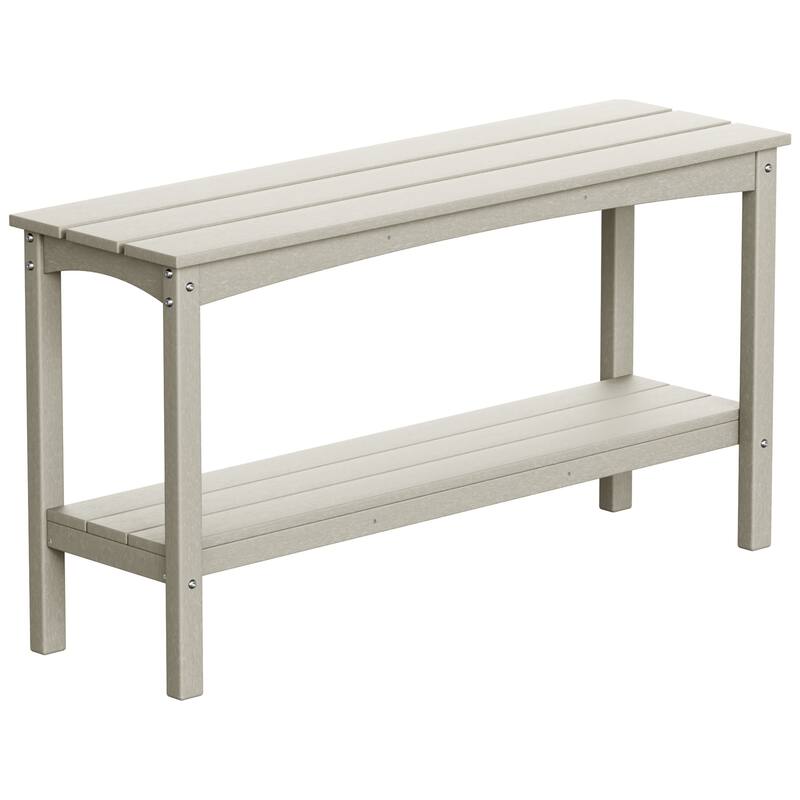 Laguna Hdpe All Weather Outdoor Patio Two Shelf Table - Sand