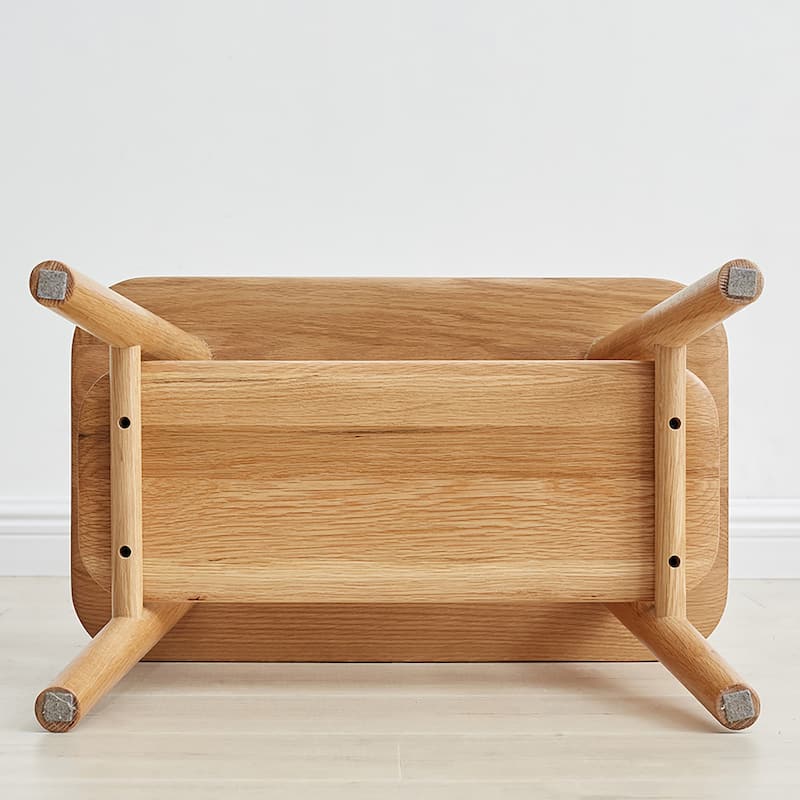 Solid Wood Shoe Stool With Cloth Hanger