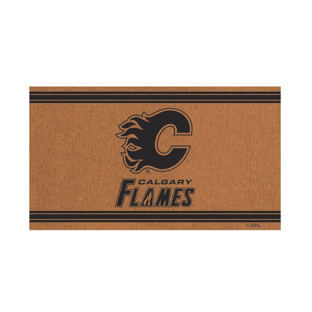 28 in. x 16 in. Calgary Flames, Coir Mat