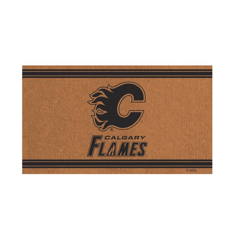 28 in. x 16 in. Calgary Flames, Coir Mat