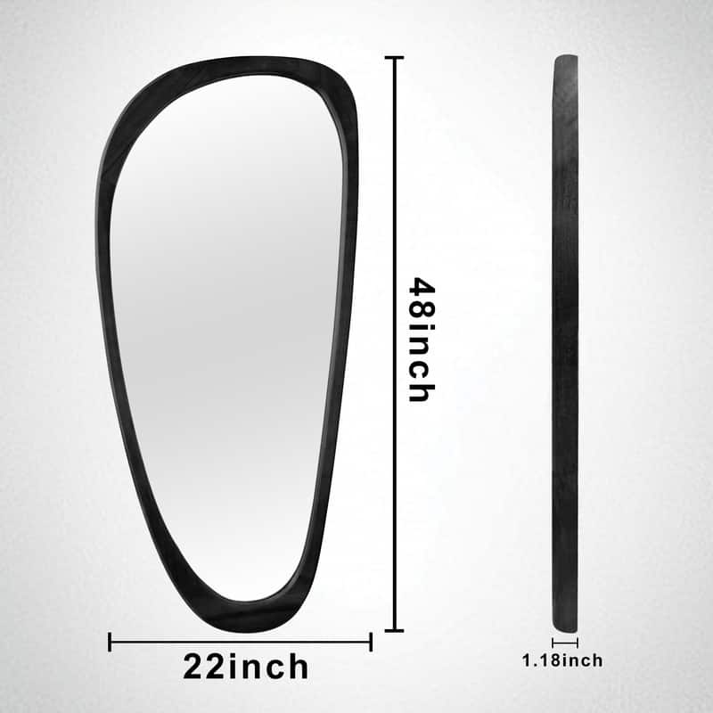 Irregular Mirror Asymmetrical Wood Wall Mirror