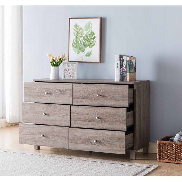 dresser with metal glides Wooden Six-Drawer Dresser with Metal Glides - Bed Bath & Beyond