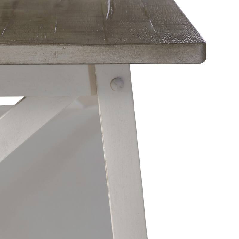Laurel Bluff Antique White Dust Gray Rectangular Cocktail Table