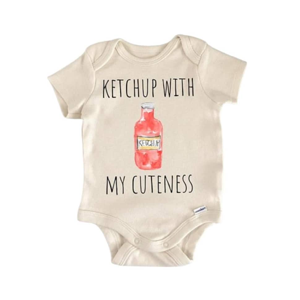 Ketchup Sauce Bbq Barbeque Burger - Baby Boy Girl Clothes Infant Bodysuit Funny Cute