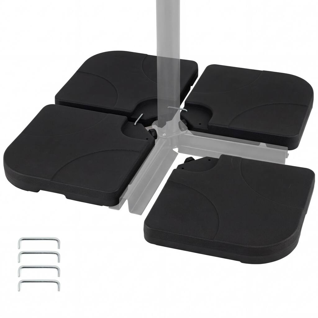 Gymax 4-Piece 164 LBS Water or Sand Filled Square Weight Plate Set