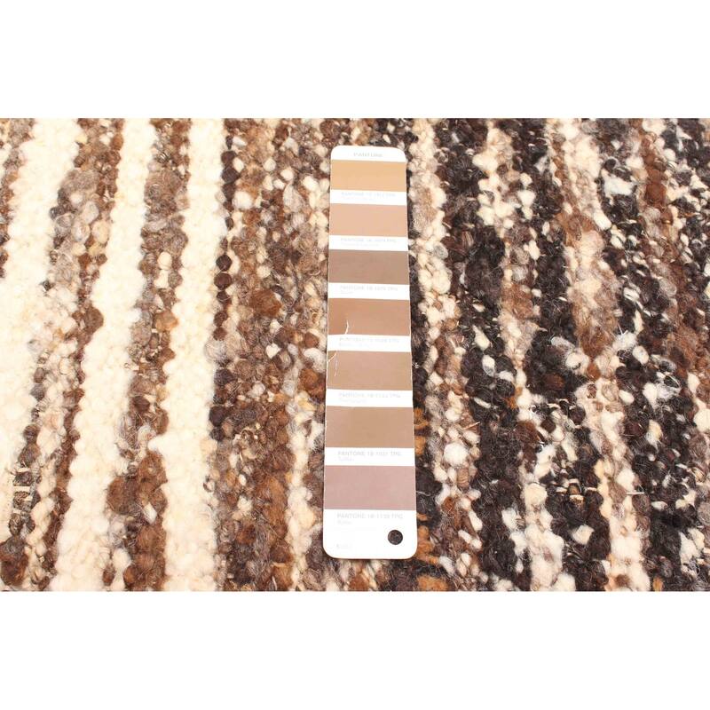 ECARPETGALLERY Braid weave Sienna Brown Wool Rug - 5'6 x 7'5