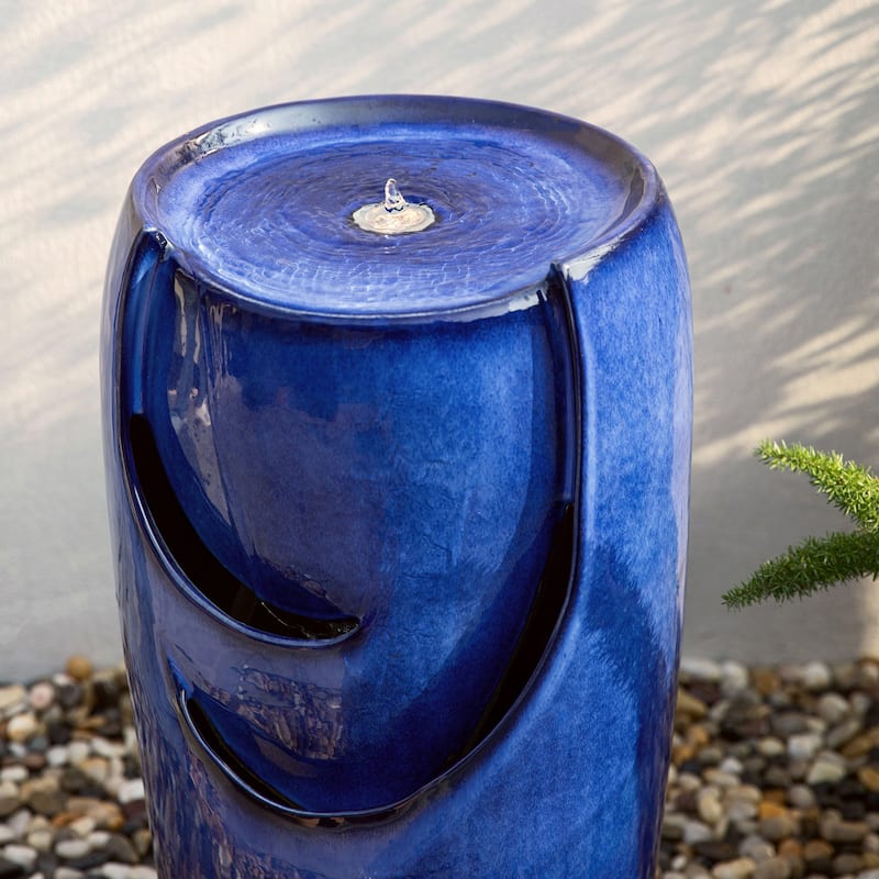 Glitzhome 30"H Oversized LED Ceramic Fountain