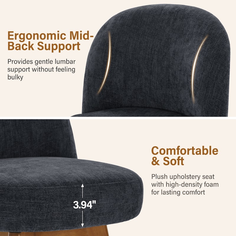 Fabric Upholstered Counter Height Swivel Bar Stools - 37.8"H x 19.7"W x 23.2"D