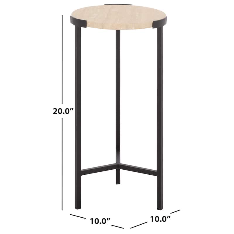 SAFAVIEH Home Abama Marble Side Table - 10"W x 10"D x 20"H
