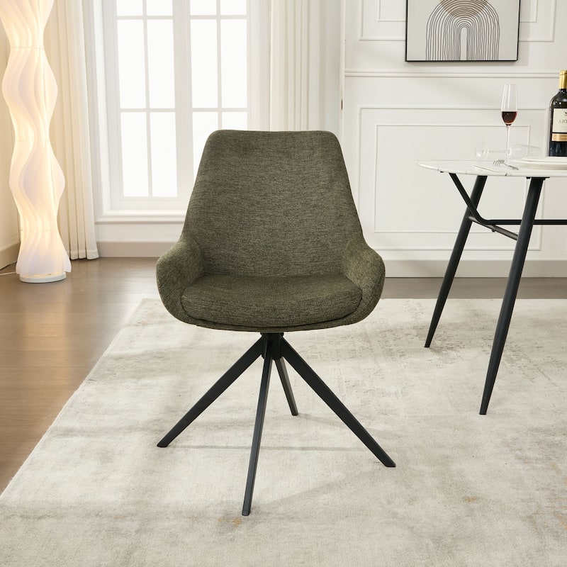 Swivel Dining Chairs,Mid Century Modern Dining Room Chairs with Metal Frame (one chair)