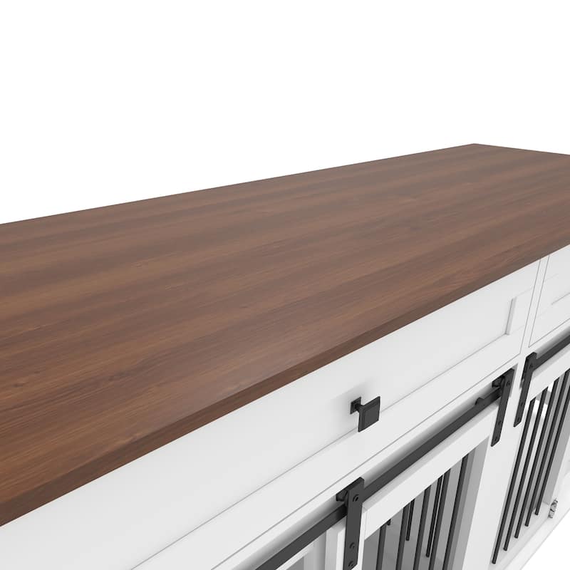 63'' Large Dog Crate Furniture for Double Dog