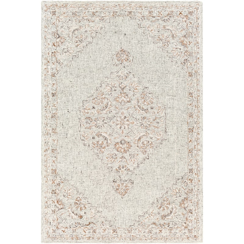 Pihu Handmade Traditional Medallion Wool Blend Area Rug