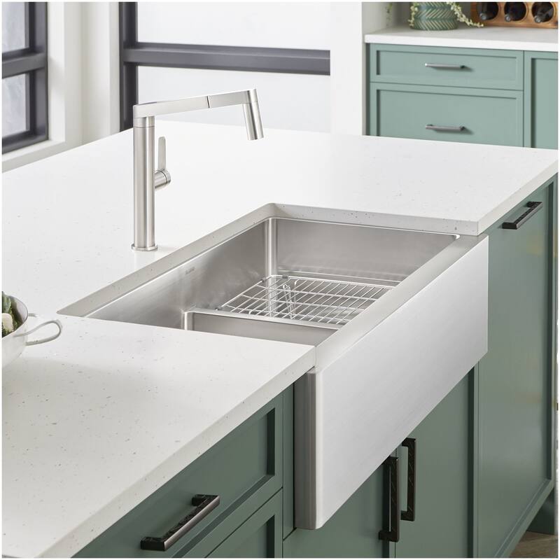 Blanco Quatrus 33" Farmhouse Double Basin Stainless Steel Kitchen Sink - Stainless Steel