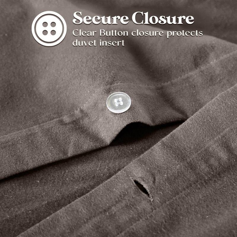 Superior Classic Solid Flannel Cotton Duvet Cover Set