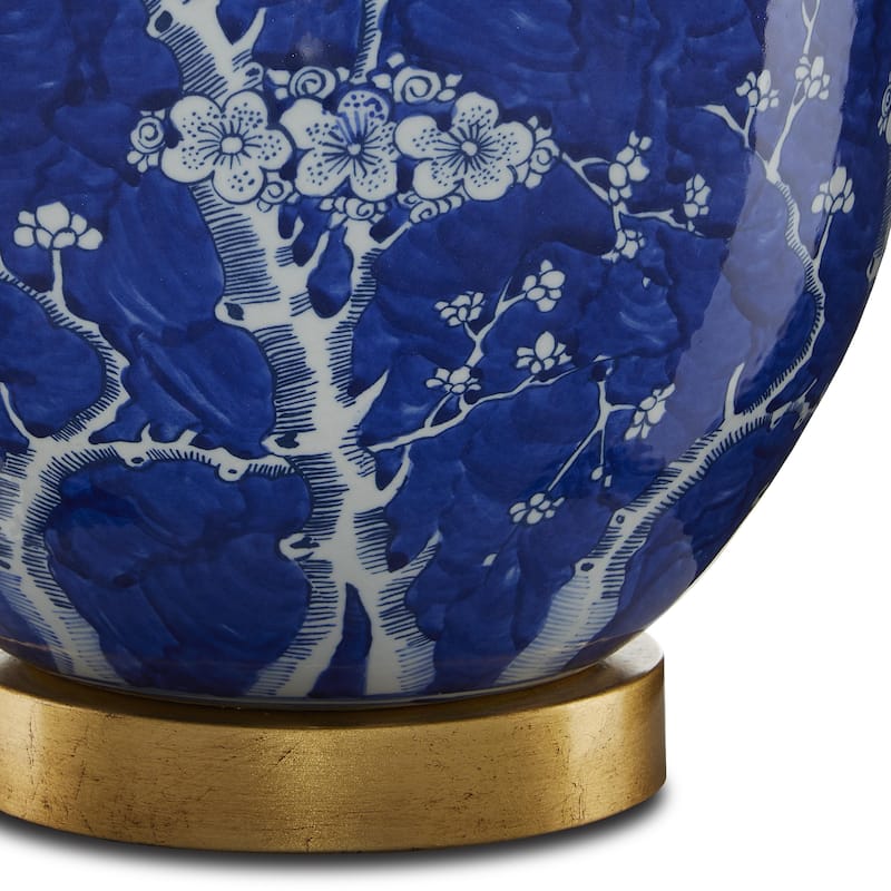 Currey & Company Sakura Blue Table Lamp - 31"h x 20"dia