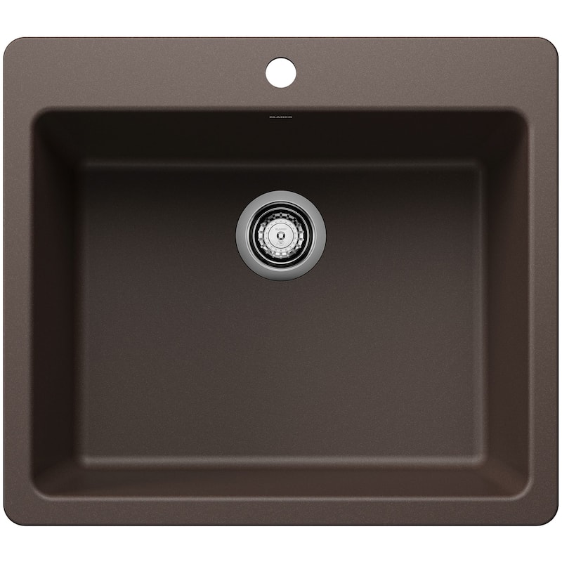 Blanco 443221 Liven 25" Drop-In/Undermount Single Basin SILGRANIT - Cafe Brown