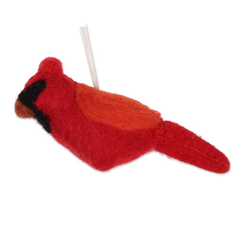 Novica Handmade Winter Birds Wool Felt Ornaments (Set Of 4)