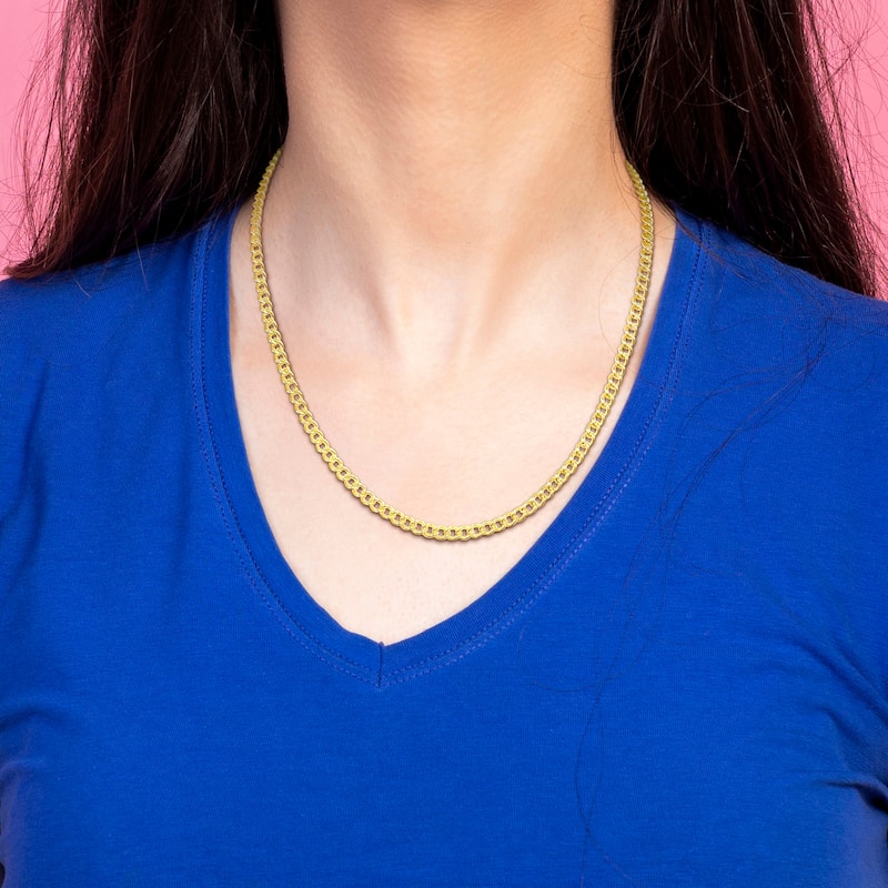Miadora 4.1mm Curb Chain Necklace in 14k Yellow Gold- 20 in