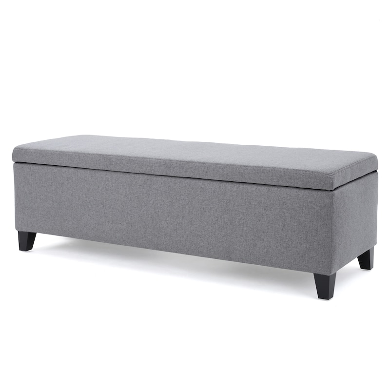 Modern Simple Shape Storage Ottoman Bench-Grey