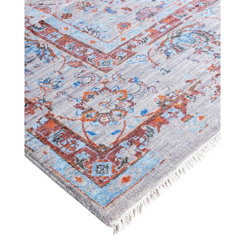 Ikat One-of-a-Kind Hand-Knotted Area Rug - Gray, 8' 2" x 10' 0" - 8' 2" x 10' 0"