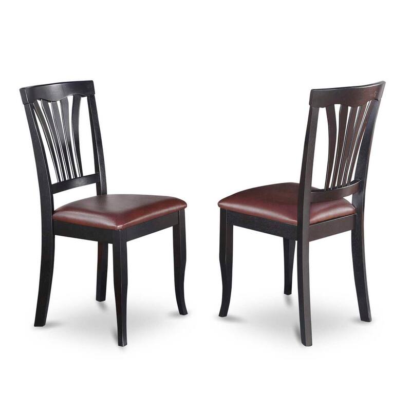 HomeStock 5-Piece Black and Cherry Finish Solid Wood Top Dining table with 4 Chairs with Slat Back