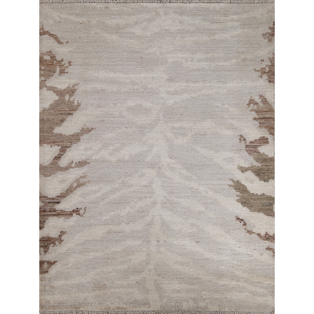 Abstract Turkish Oriental Home Decor Area Rug Hand-knotted Wool Carpet - 3'11" x 4'9"