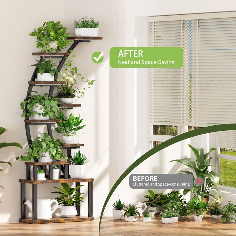 Versatile Indoor Plant Stand with Adjustable Lights and Sturdy Construction