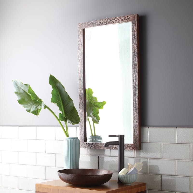 Native Trails Milano Rectangular 36"H x 20"W Beveled Copper Mirror