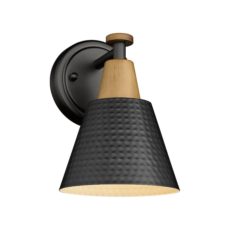 Modern Bathroom Vanity Light, Hammered Metal Shade