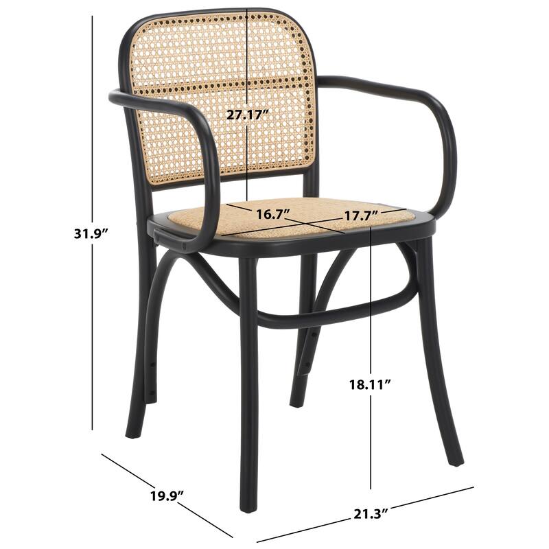 SAFAVIEH Evia Modern Natural Cane Dining Chair - 21.3" x 19.9" x 31.9" - 21Wx20Dx32H