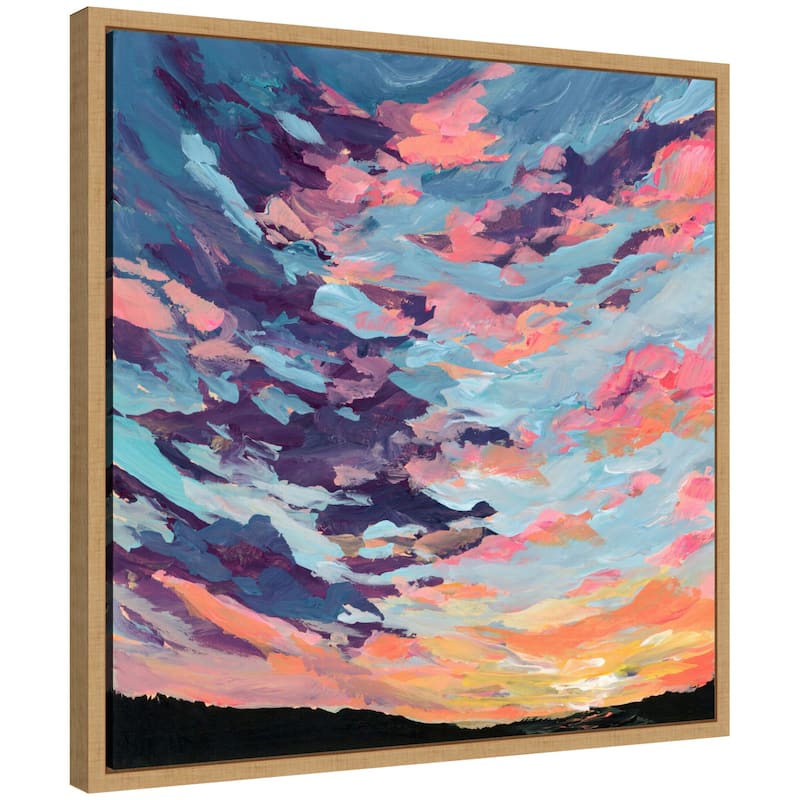 Kate and Laurel Sylvie Sunset Study Framed Canvas by Emily Kenney - 22x22