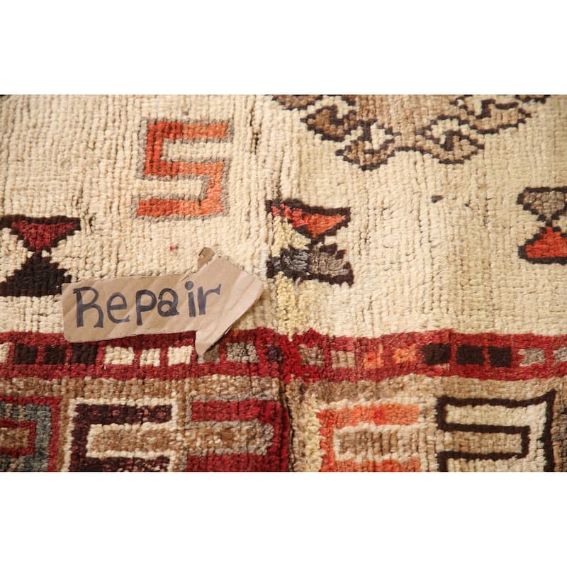 Tribal Qashqai Persian Vintage Area Rug Hand-knotted Wool Carpet - 4'10"x 8'1"