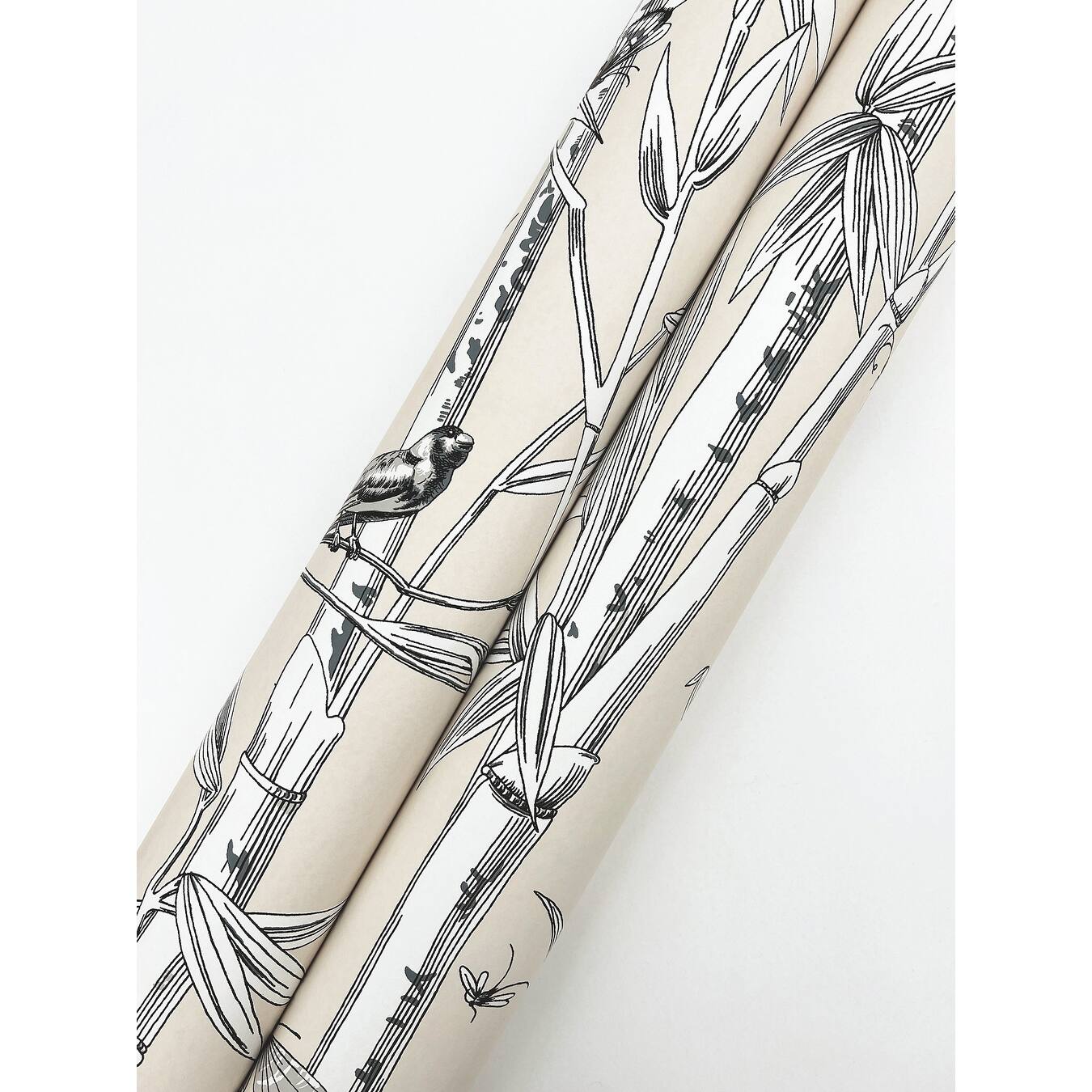 York Wallcoverings Bambou Toile Beige Wallpaper Bed Bath & Beyond