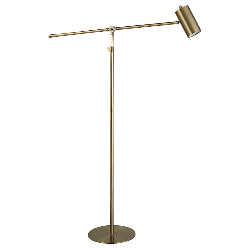 Copper Grove Antique Brass Adjustable Height Floor Lamp