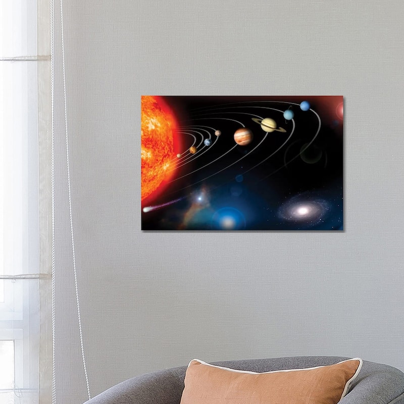 iCanvas "Digitally Generated Image Of Our Solar System And Points Beyond" by Stocktrek Images Canvas Print - 18x26x1.5